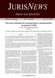 Jurisnews – Droit des sociétés