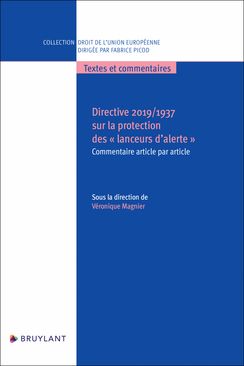 Directive 2019/1937 sur la protection des « lanceurs d'alerte »