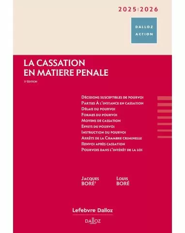La cassation en matière pénale 2025/2026